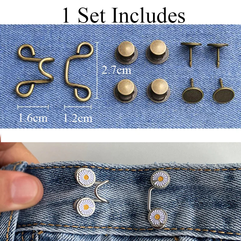 Women\'s Brooch Set Tighten Waist Brooches for Women Skirt Pants Jeans Adjustable Waist Clip Metal Pins Clothing Accessories