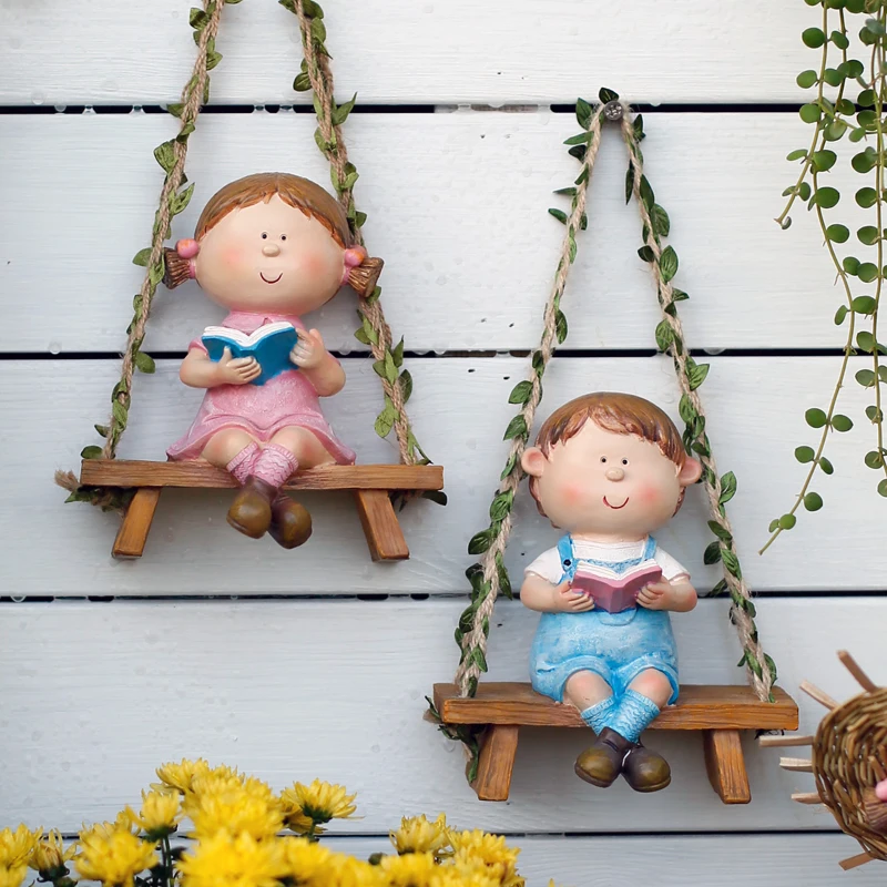 

American Swing Doll Resin Ornaments Outdoor Balcony Top Floor Accessories Decoration Garden Courtyard Homestay Furnishing Crafts