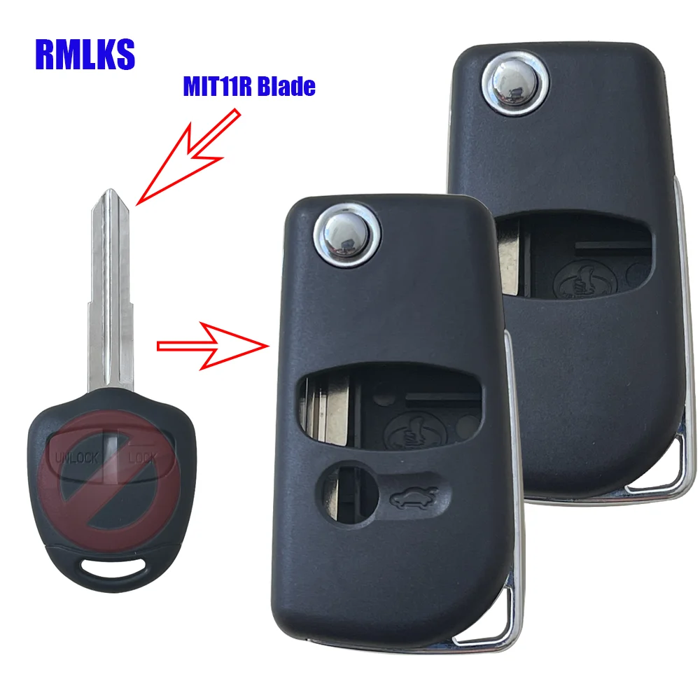 

2 3 Button Modified Flip Folding Remote Key Shell Case for Mitsubishi New ASX GRANDIS Outlander LANCER-EX Right/left Blade