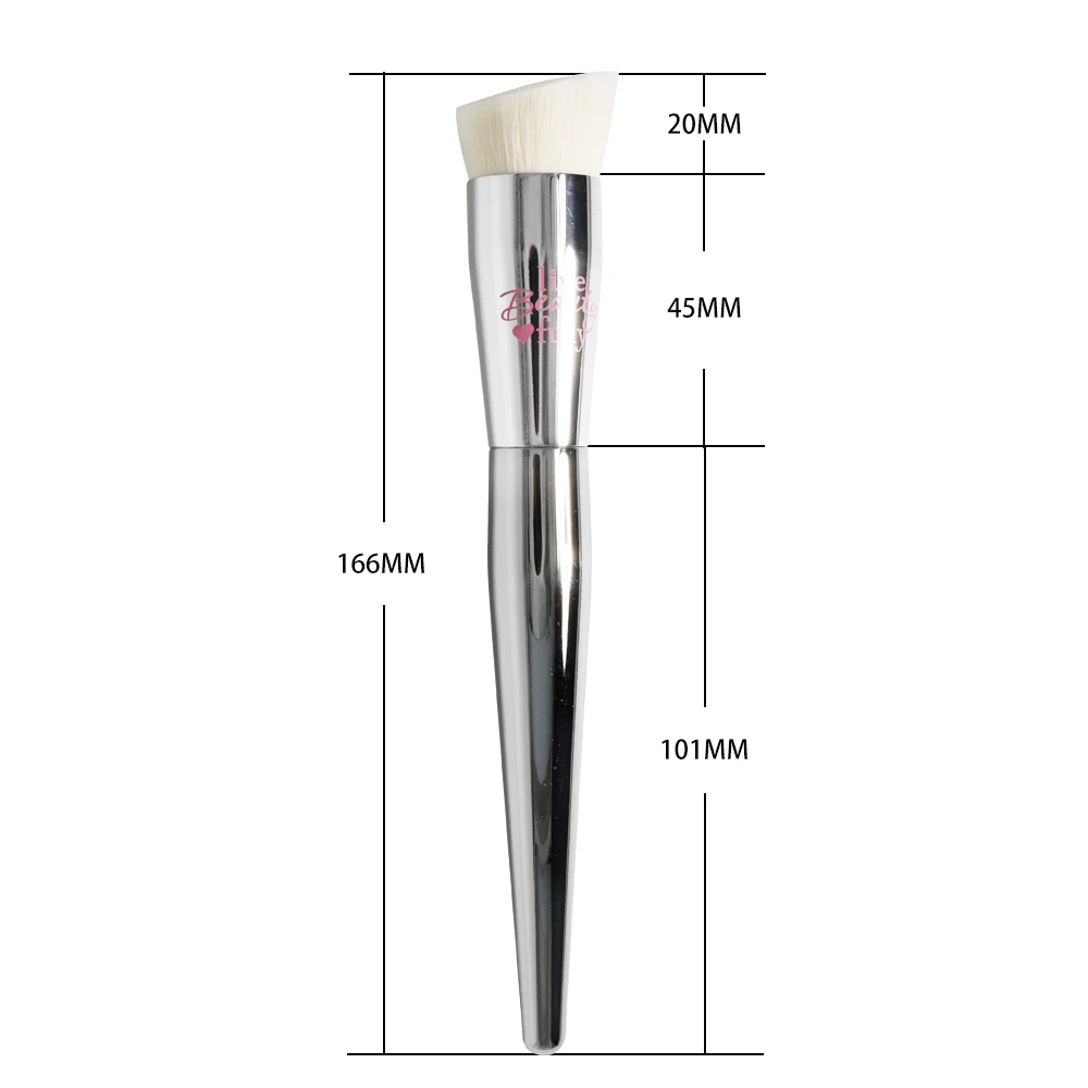 Angled Flat Top Foundation Brush IT Cosmetic Silver Chromed Precision Cream Foundation Makeup Brush