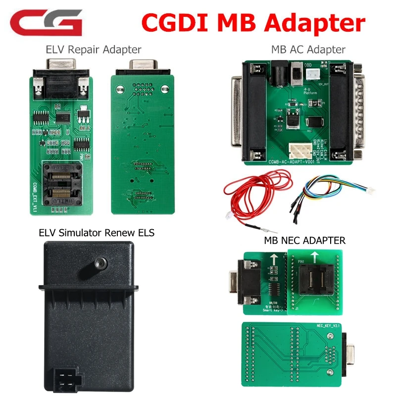 CGDI For Mercedes Benz Origianl Adapter MB AC Adapter ELV Repair ELV Simulator Renew ESL NEC Adapter MB Key Programmer