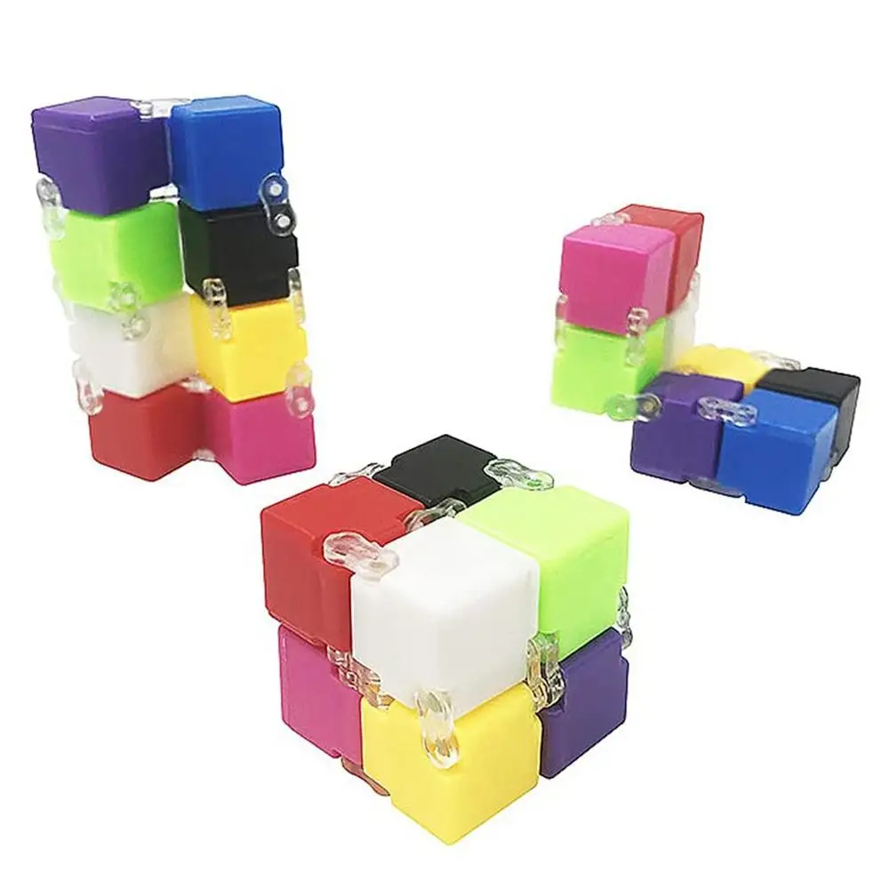 Infinite Cube Mini Toy Finger Anxiety Stress Relief Cube Blocks Rainbow Color Children Kids Funny Toys Gift Toys For Children