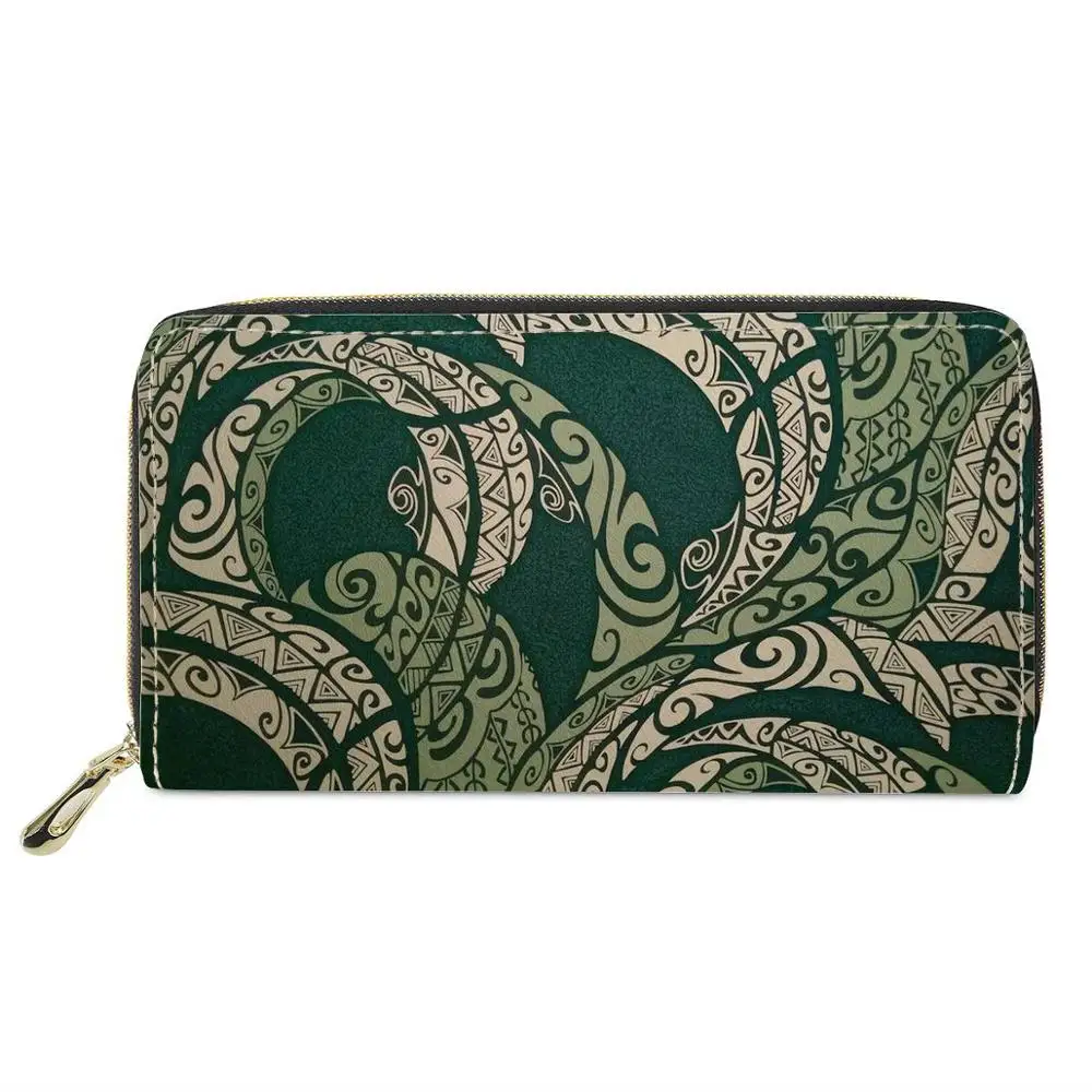 

Wallet Female Polynesian tribal style Lady Girls Printing custom PU Leather Women's Purse Coin Fashion Wallets for Ladies Cash