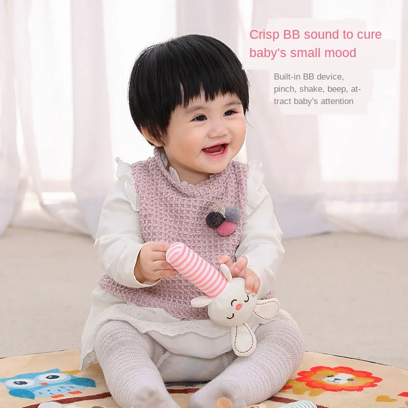 Infant Comfort Rattle 0-3 Years Old Handbell Soft Grasping Ball Toys Cloth Sounding Plush Toy Bed Bell Educational Baby Stick