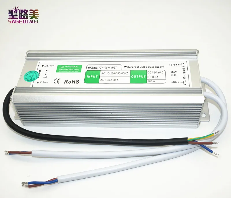 Imagem -04 - Fonte de Alimentação Ac110v220v para Dc12v 10w 20w 30w 50w 80w 100w Ip67 à Prova Dágua 24v Led Transformador Eletrônico Driver de Liga de Alumínio