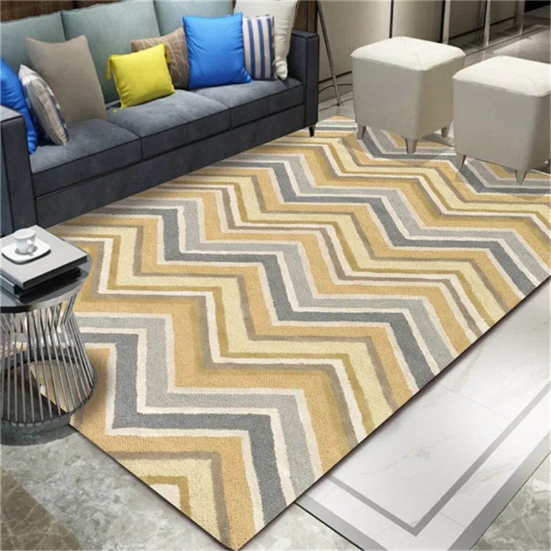 

High Quality Polyester Bedroom Living Room Sofa Rug Table Yoga Mat Decorative Carpet Mat Geometric Style Printed Carpet