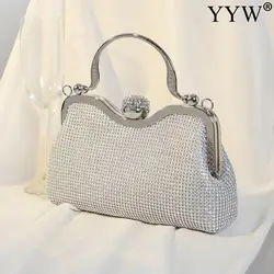 Bolso de mano con diseño Vintage para mujer, bolsa de noche con diamantes de imitación, para fiesta, boda