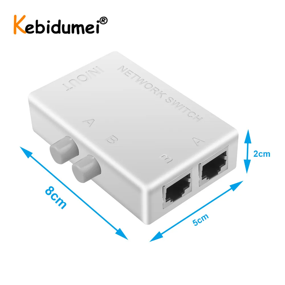 Hot 2 พอร์ต RJ45 เครือข่าย LAN ตัวเลือกสวิทช์ RJ-45 Ethernet สายเคเบิลเครือข่าย Switcher กล่องคู่มือ Sharing Adapter อะแดปเตอ...
