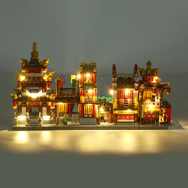 

Chinatown View Series MOC Bricks Toys Chinese Ancient Style House Kit Model Storied building Blocks With Lighting Kids Gifts