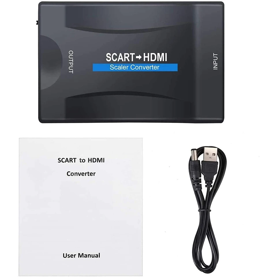 Konverter Audio Video Adaptor Scart Ke HDMI Mendukung Output HD 720P/1080P untuk Proyektor Monitor HDTV Pemutar DVD Ke TV