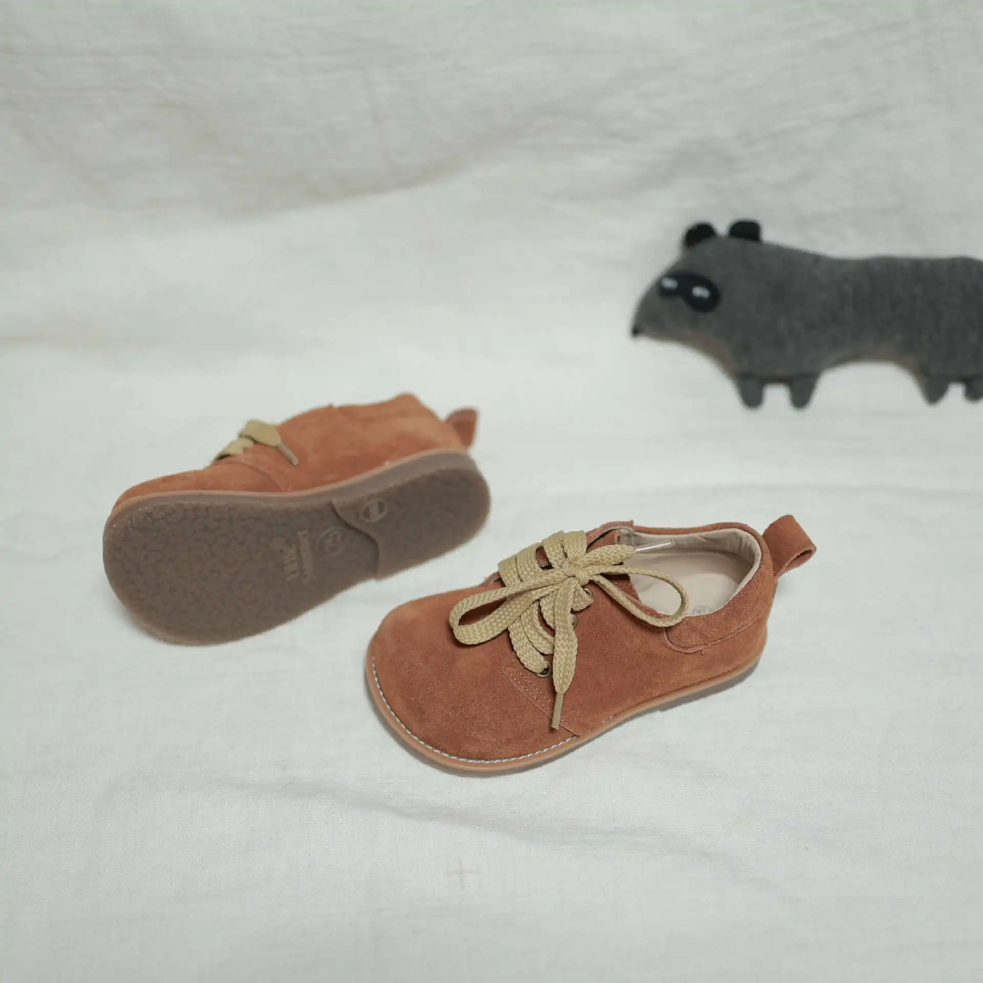 Genuine Leather Boy\'s Casual Shoes Top Quality Cowhide Children\'s School Shoes Suede Leather Non-slip Kids Flat Shoes 6T 7T