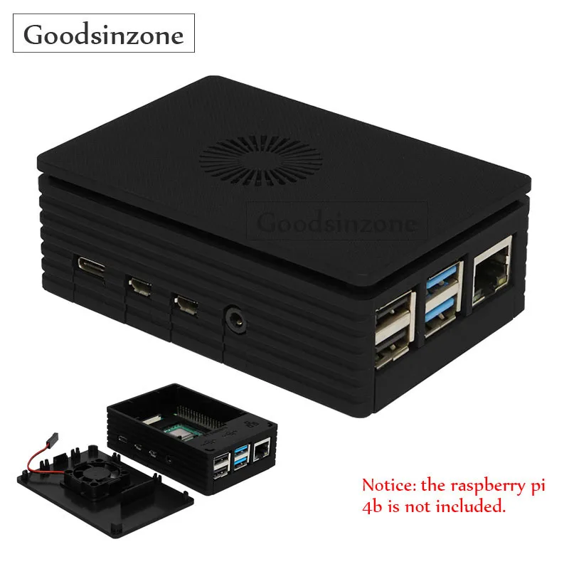 

Raspberry Pi 4 Case with Cooling Fan Kit, Protective Shell Box ABS Case for Raspberry Pi 4 Model B