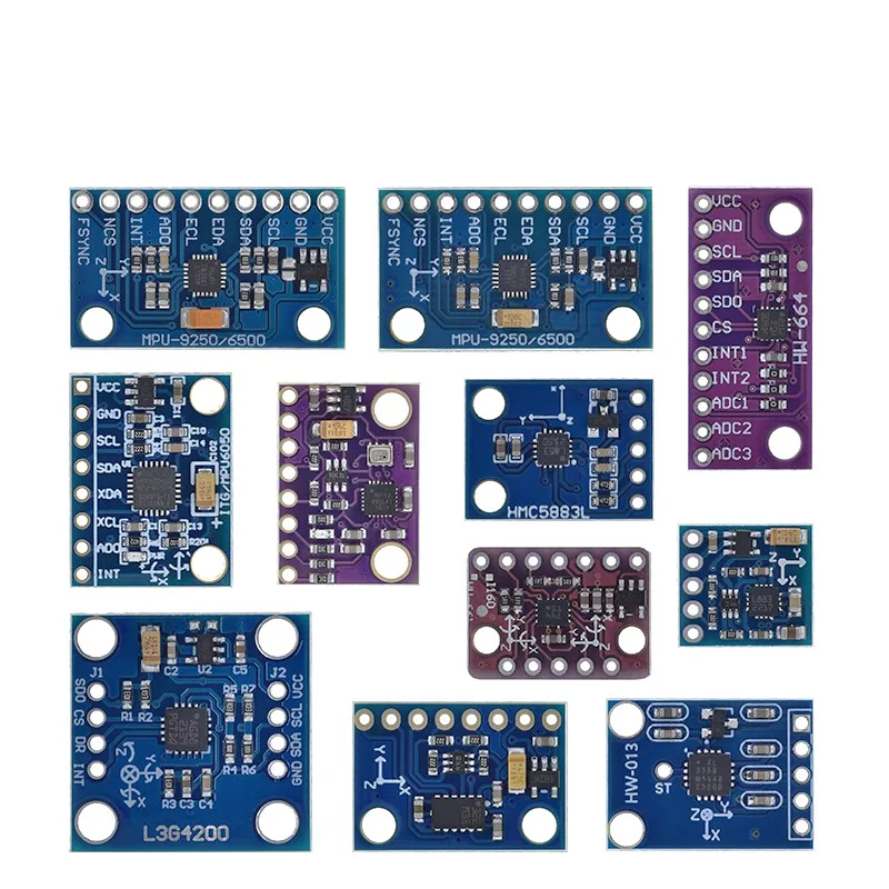 MPU-6050 MPU-9250 BMI160 LSM303DLHC L3G4200D QMC5883L ADXL335 LIS3DSH 3-, 6- und 9-Achsen-Sensor für Lagebestimmung +Gyroskop +Beschleunigungsmesser +Magnetometer – Detail 21