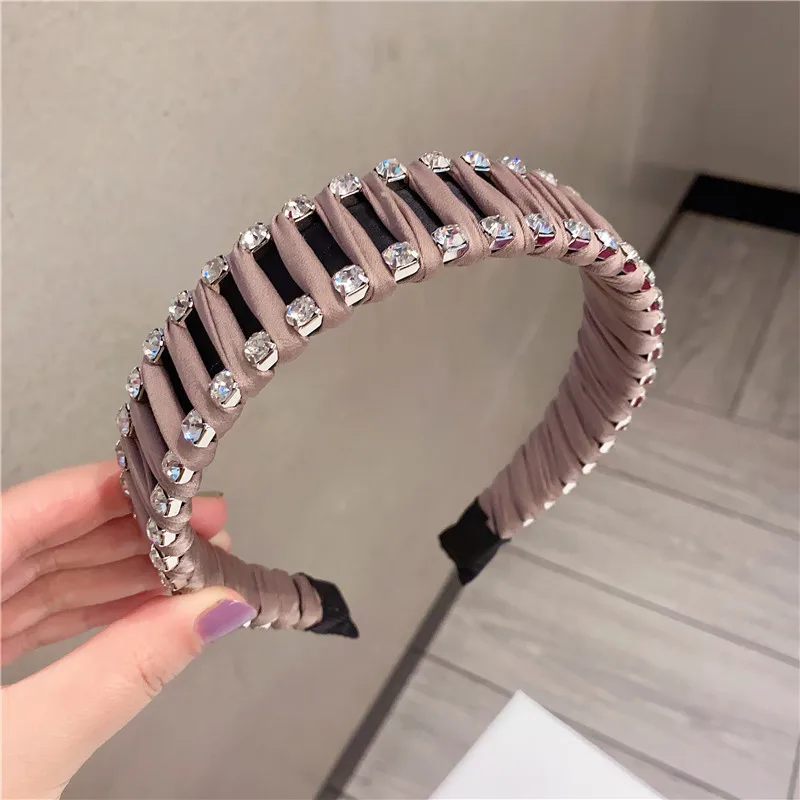 High-end Silk Bandage Wide Headband For Women China Handmade Embroidery Weave Ribbon Striped Head Band Hair Accessories Headwear