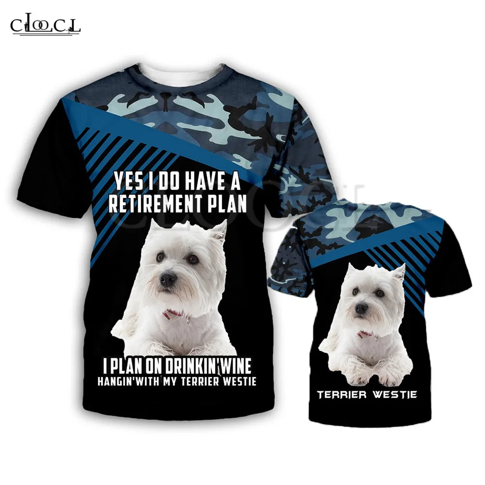 HX  Camo Pet Print Men' T-shirts Retirement Plan 3D Weimaraner Dog Casual Tops Unisex Animals Design Women Tees Harajuku DIY