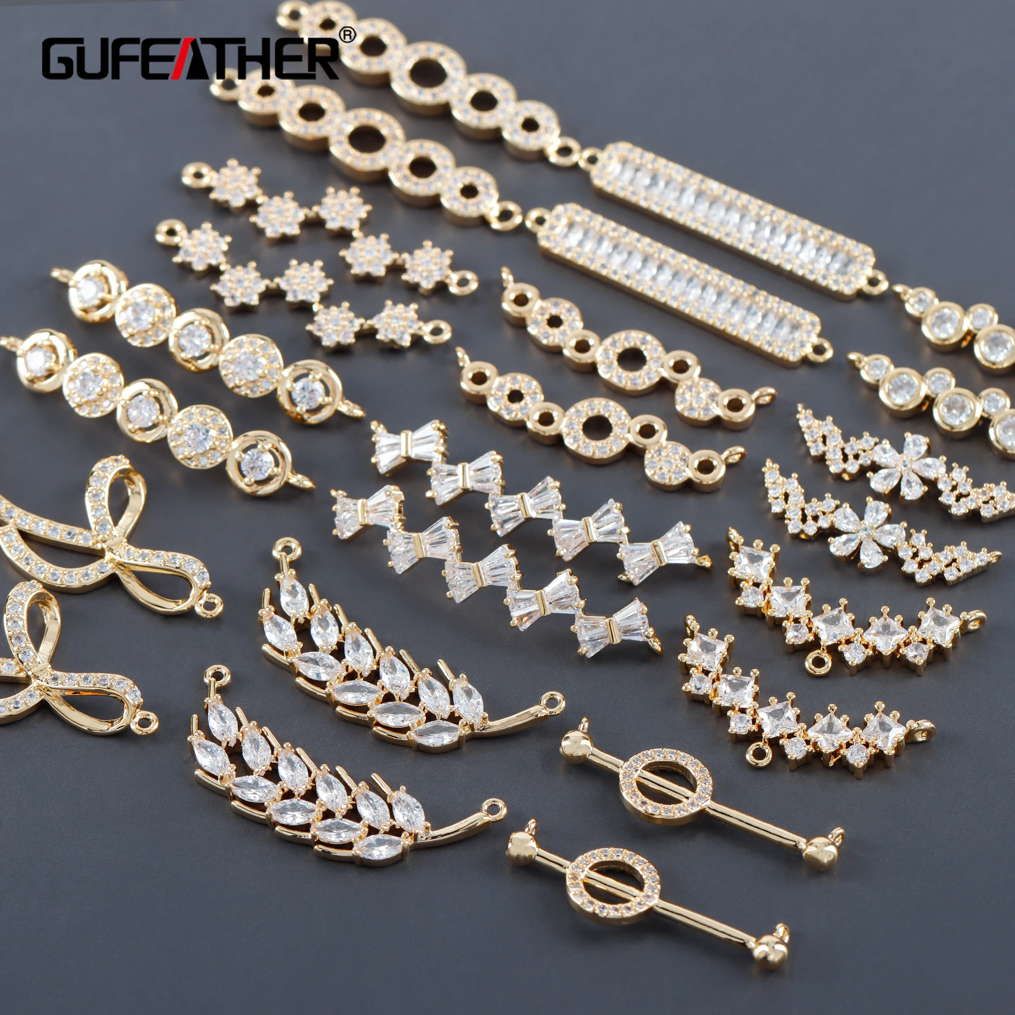 

GUFEATHER M1042,jewelry accessories,pass REACH,nickel free,18k gold plated,copper,zircons,jewelry making,diy earrings,6pcs/lot