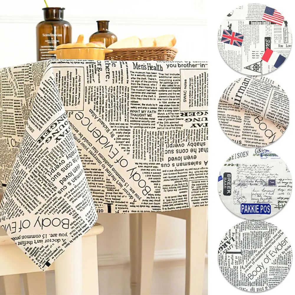 Retro Newspaper Printed Cotton Linen Fabric Abrasion Resistant DIY Handmade Sewing Quilt Tablecloth Textiles Home Decor Material