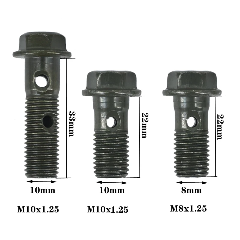M10 * 1.25 Hoofdremcilinder Olie Slang Schroef Banjo Bolt Motorfiets Universele Buis Tubing Schroeven Bouten M10 * 22*1.25 M10 * 32*1.25