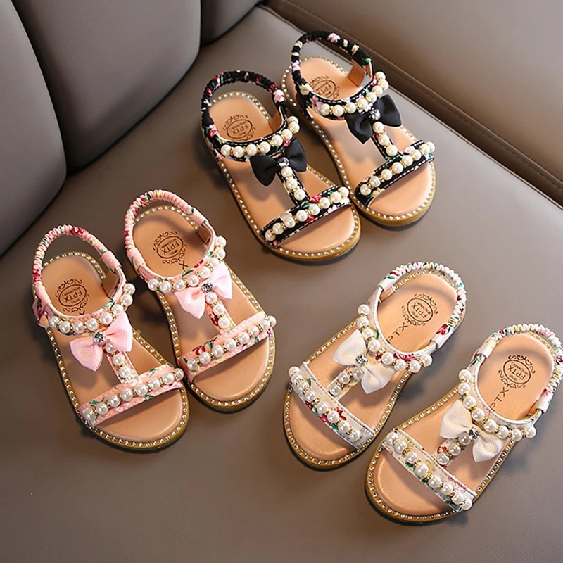 Summer Style Sandals Children Casual Shoes Toddler Kids Girls Beach Sandals Cute Bow Girls Princess Shoes 1-10 Years Sneakers