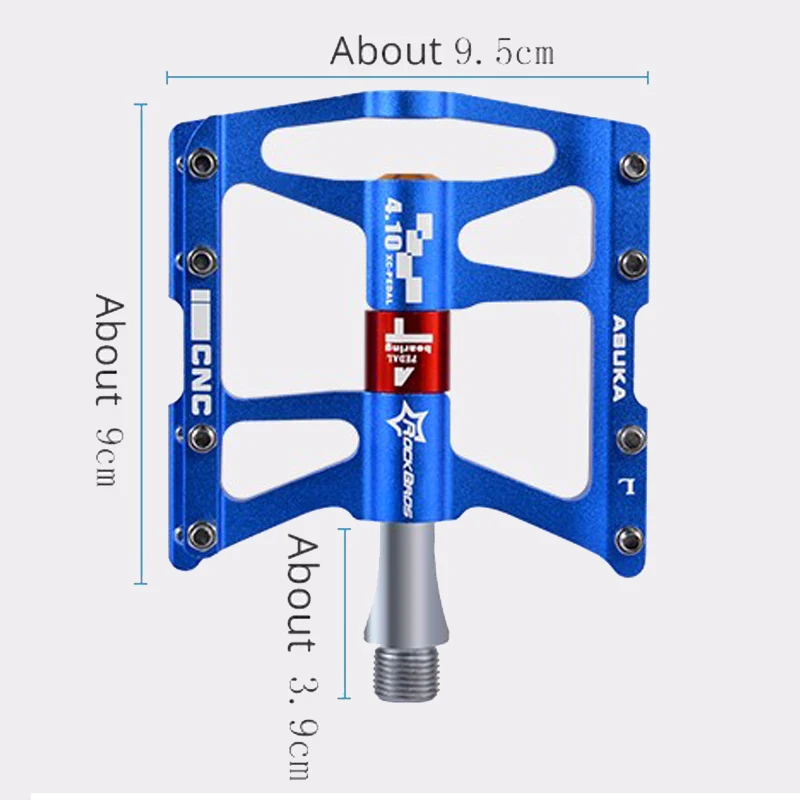 ROCKBROS pedali per bici da ciclismo in lega di alluminio 4 cuscinetti Mountain MTB pedali per bicicletta pedali MTB accessori per bici piatti