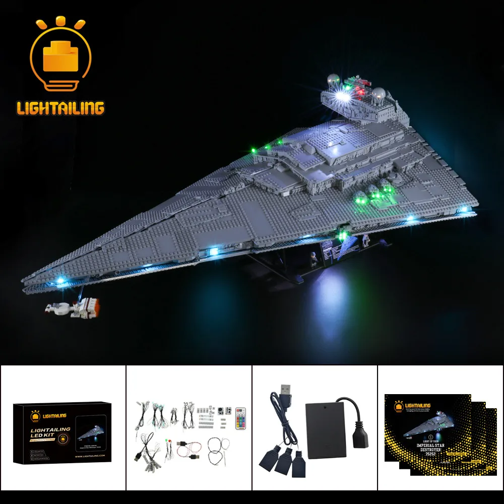 

LIGHTAILING LED Light Kit For 75252 Star War Series Imperial Star Destroyer Toys Building Blocks Lighting Set Remote Control