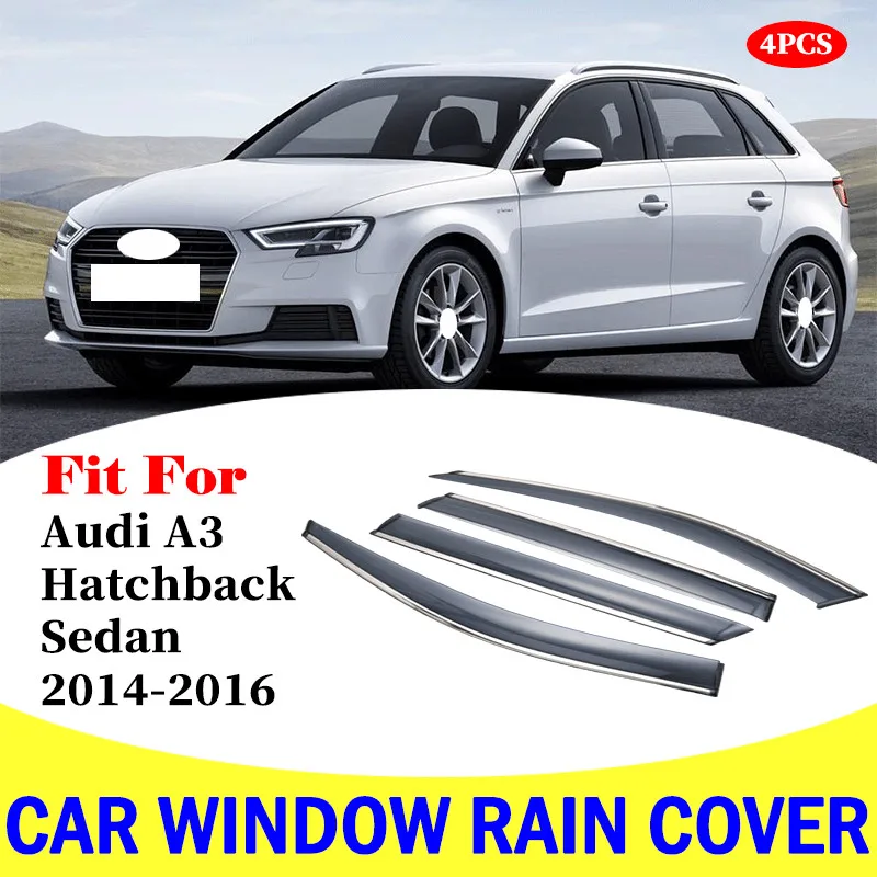 

FOR Audi A3 Hatchback sedan window visor car rain shield deflectors awning trim cover exterior car-styling accessories parts