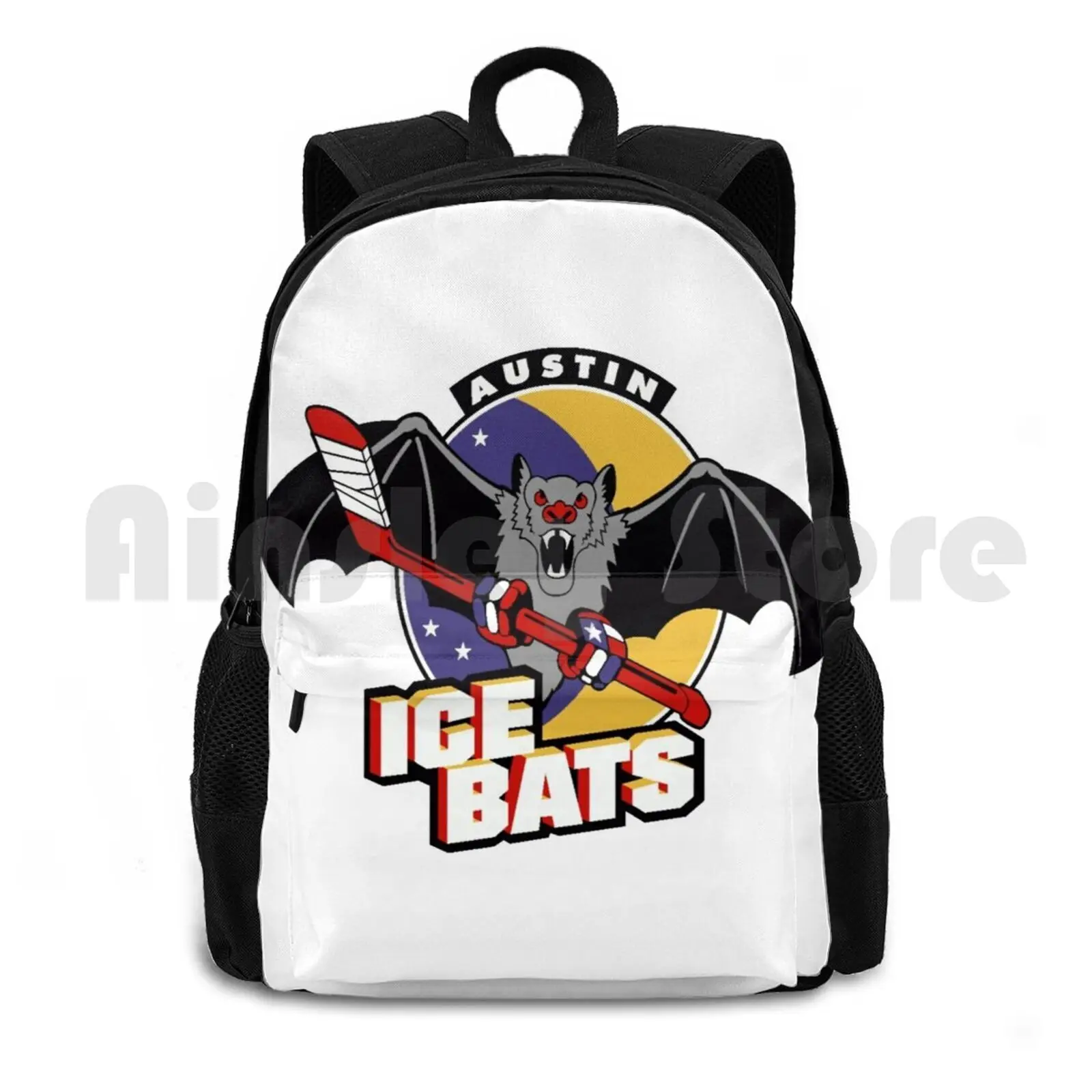 

Austin Ice Bats Vintage Hockey Logo Outdoor Hiking Backpack Riding Climbing Sports Bag Austin Ice Bats Vintage Hockey Vintage