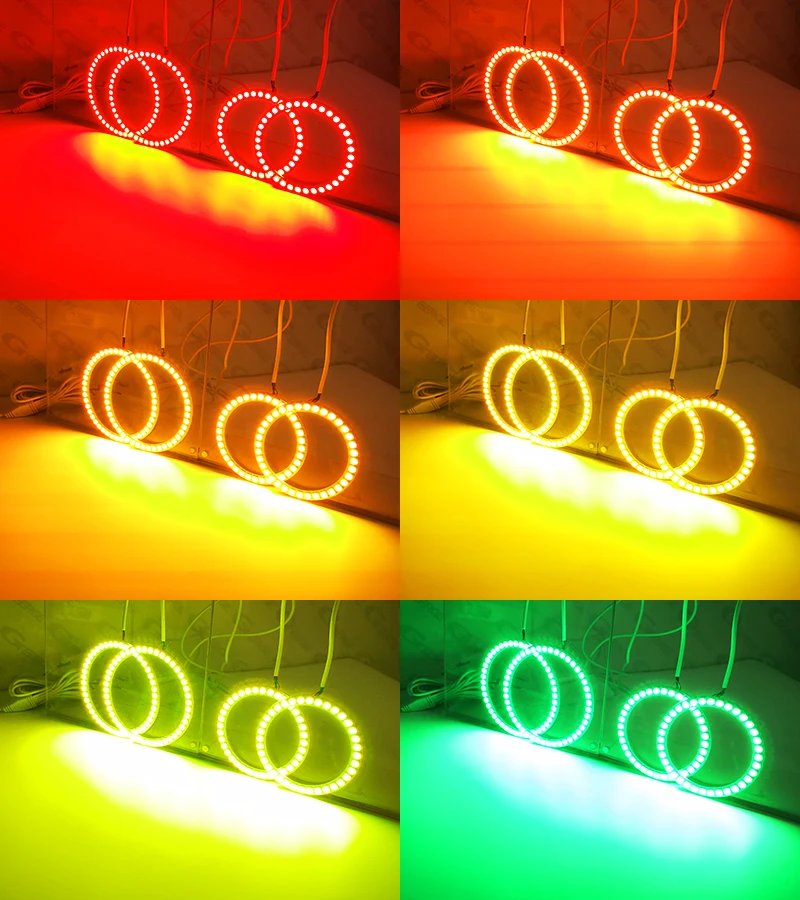 For Mercedes Benz E Class W212 C207 A207 RF Remote Bluetooth-Compatible APP Multi Color RGB LED Angel Eyes Halo Rings Kit