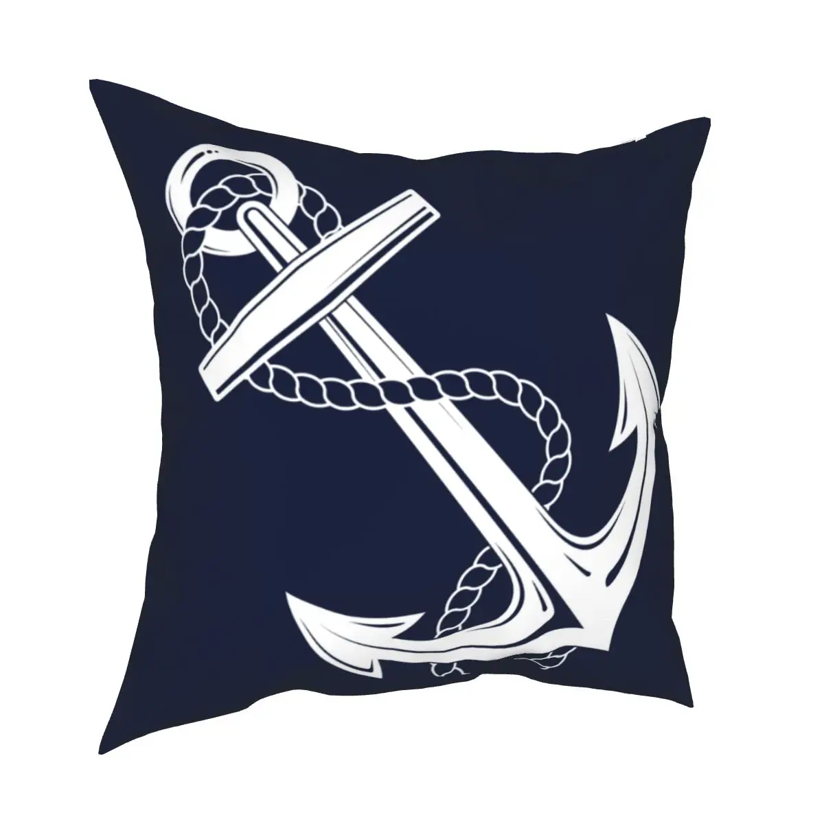 Blue Nautical Anchor Rudder Navy Navigation Pillowcases Mediterranean Bed Car Cushion Case Compass Decorative Pillowcase 45*45cm