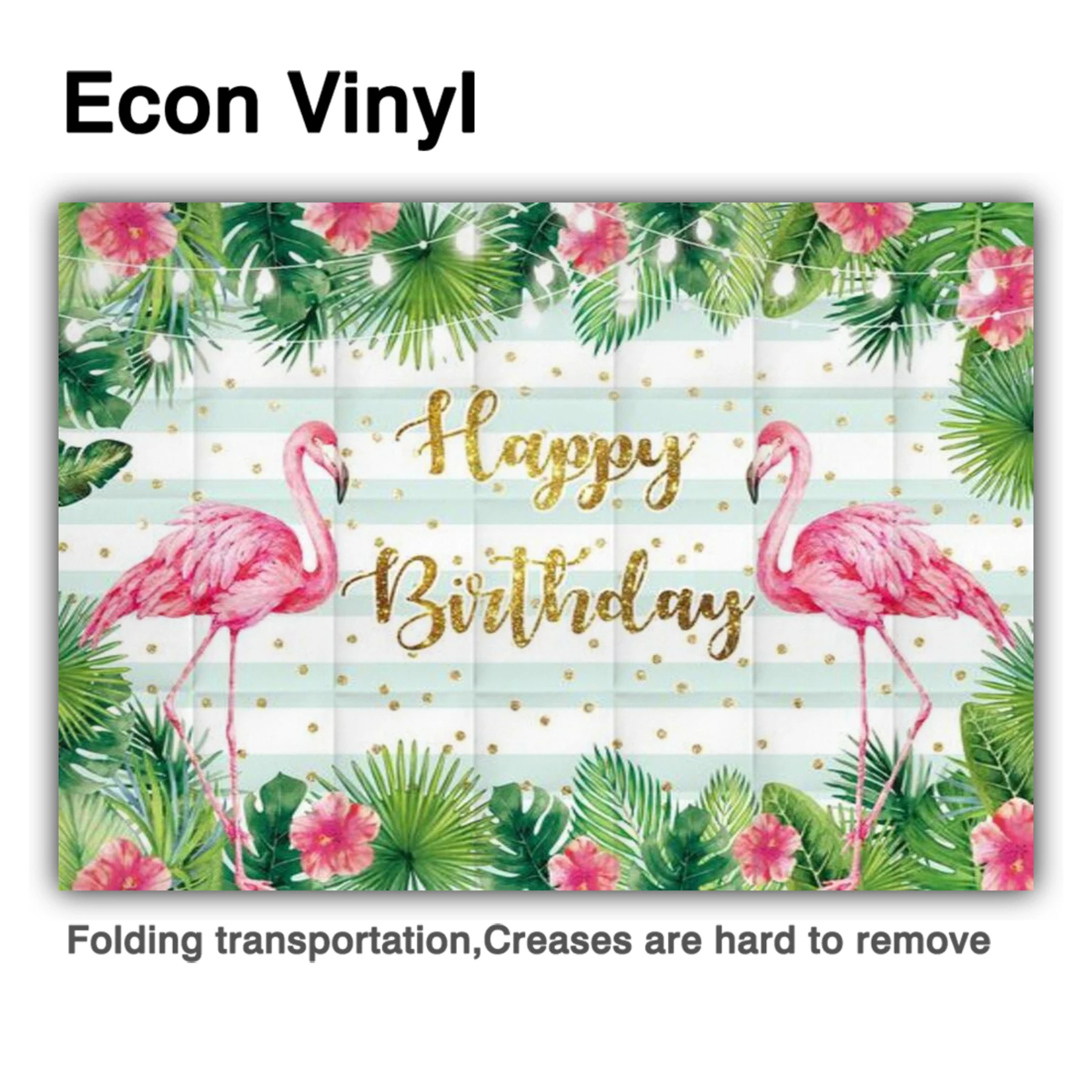 Funnytree Happy Birthday Theme ฉากหลังดอกไม้ Flamingo Gold Dot ใบโคมไฟขนาดเล็กอุปกรณ์ Custom โปสเตอร์พื้นหลัง