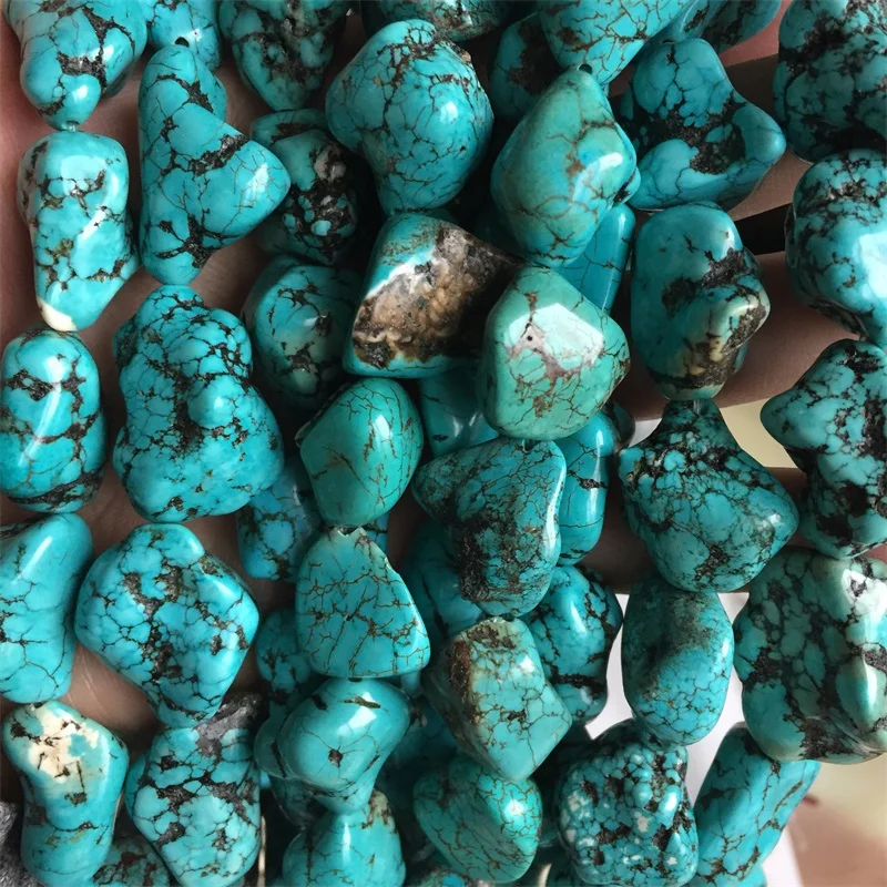 6-11MM Irregular Turquoise Nugget Gemstone Round Natural Stone Loose Beads For Jewelry Making DIY Bracelet Necklace Earrings