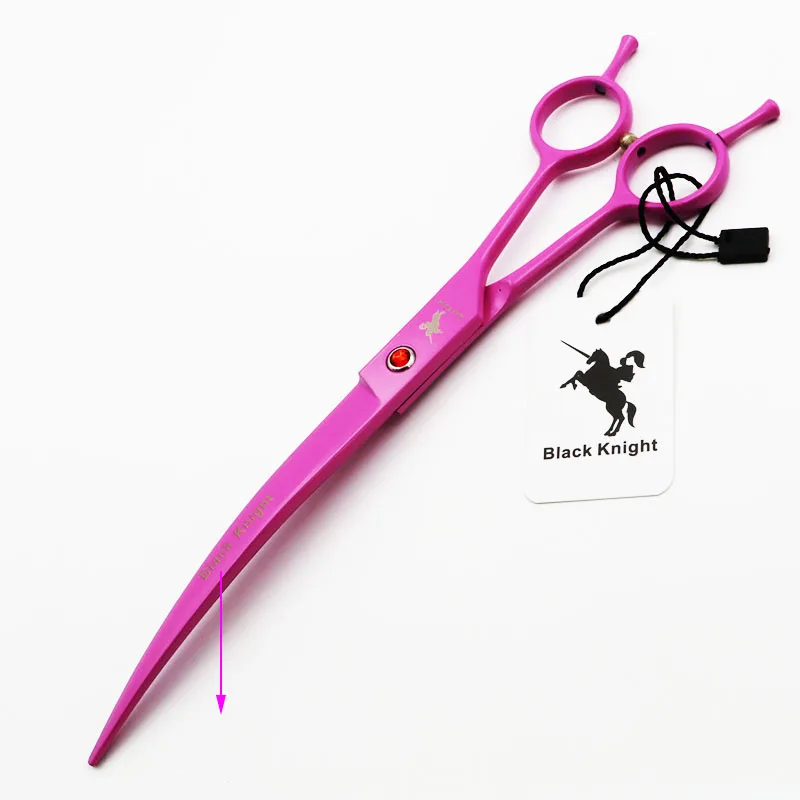 8 Inch Professional Pet Scissors for Dog Grooming Straight/Downword/Upword Curved Right Left Hand Shears Japan 440C Pink Style