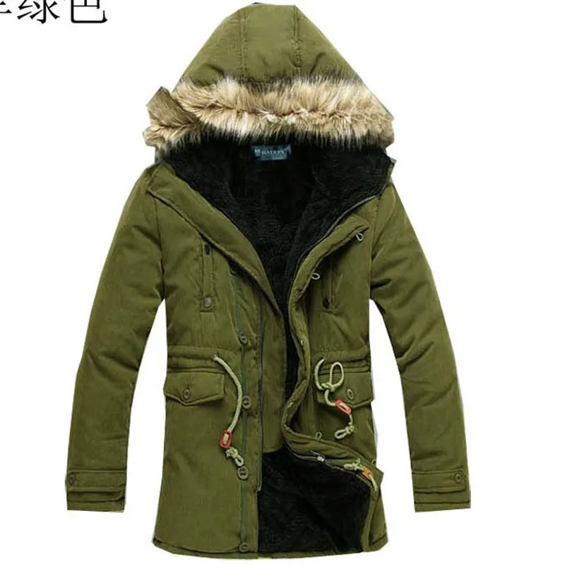 Nam Làm Dày Áo Khoác Parkas Ấm Trung Dài Len Lông Áo Khoác Áo Khoác 2020 Thanh Thiếu Niên Mới Nhung Dày Dày Có Mũ Cotton-Áo Đệm