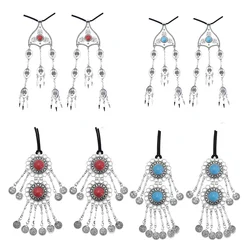 Bohemian Vintage Chile Coin Tassel Green Red Stone Carving for DIY Necklace Tassel  Earrings Making Indian  Jewelry Accessories