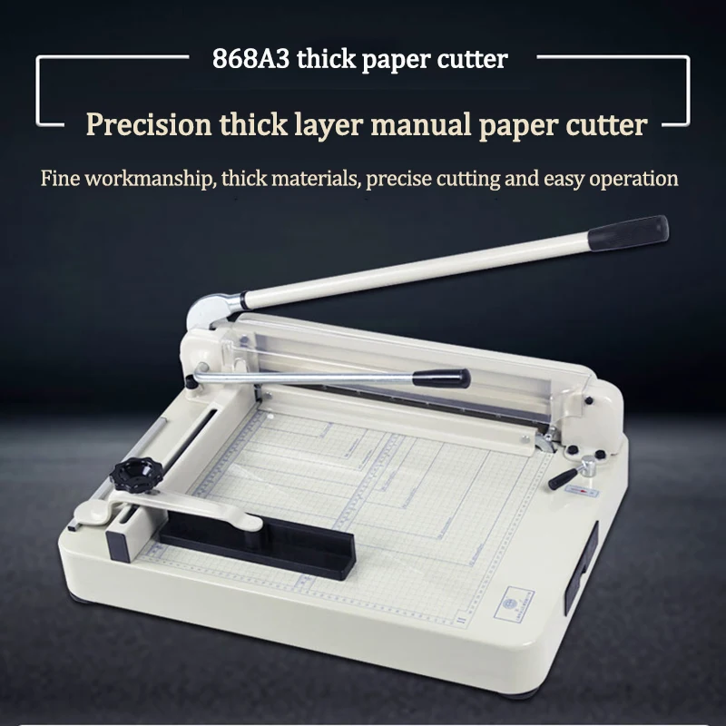 868 Heavy Duty A3 Precision Thick Layer Paper Cutter Office Cutter Cutting Tool Manual Cutter 4cm Thickness Paper Cutter