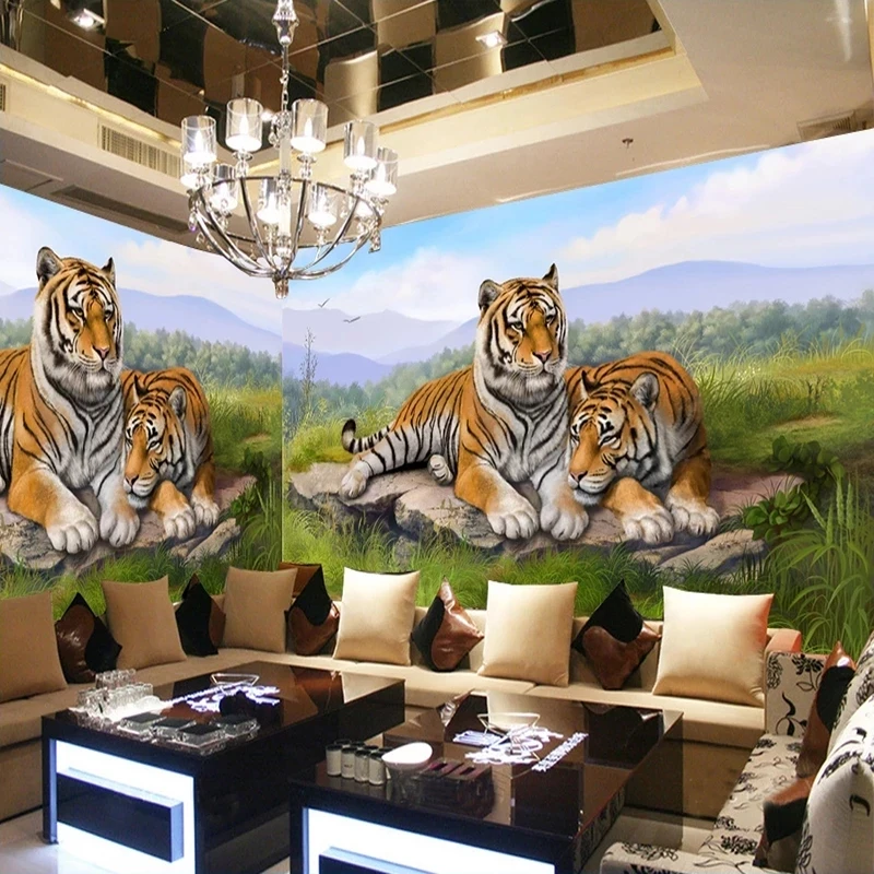 

3D Tiger Poster Wall Decoration Mural Papel De Parede Custom 3D Photo Wallpaper For Living Room Bedroom Wall Papers Home Decor