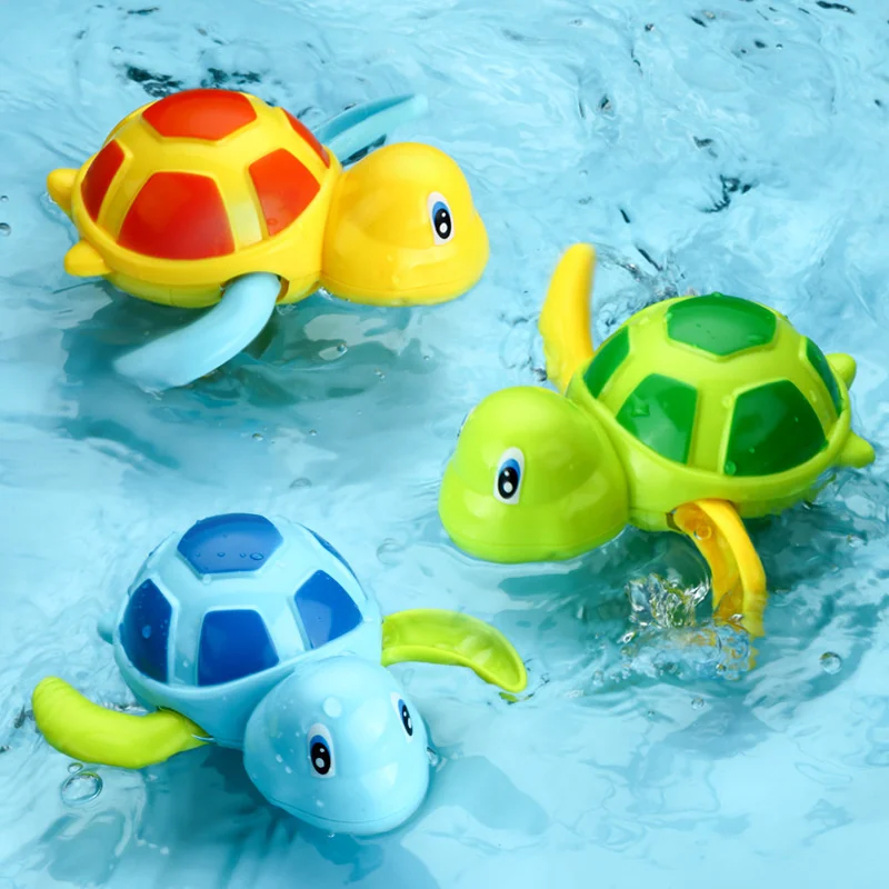 New Cartoon Animal Baby Water Toys Swimming Pool Bath Ducks Wound-up Chain Clock Work Bath Toys For Infant 0 24months Gifts