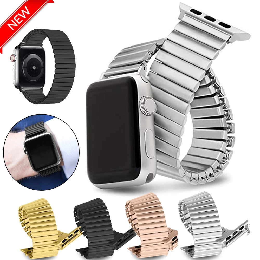 Elastic strap For Apple Watch Band 42mm/44mm/38mm/40mm Stainless Steel Stretch Watch Strap Expansion WatchBand Series 6 5 4 3 SE