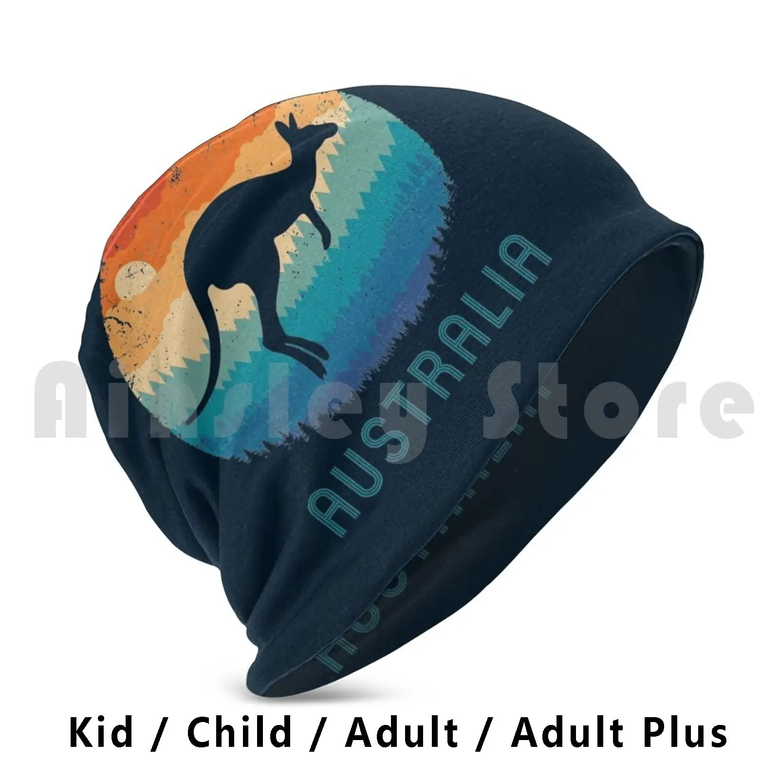 Australia Kangaroo Retro Beanies Knit Hat Hip Hop Australia Kangaroo Outback Aussie Pride Australian Day Perth