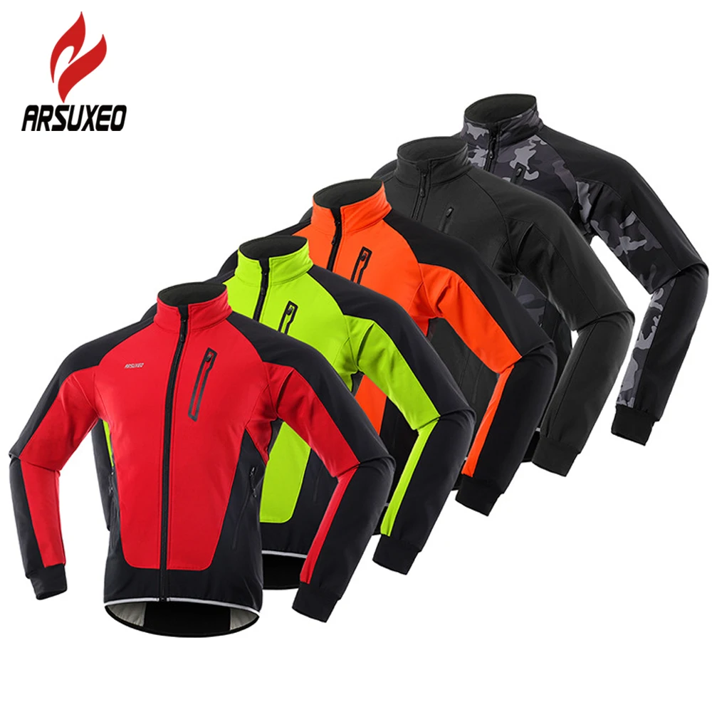 Cortavientos Ciclismo Cycling Reflective Jacket Men Thermal Fleece Winter Jersey  Autumn Bicycle Windbreaker MTB Bike Clothing