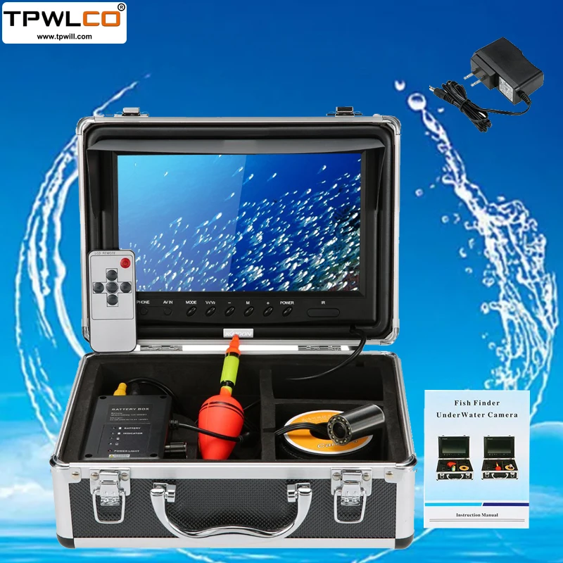 TPWLCO 9inch 1000TVL Fish Finder Underwater Fishing Camera Support DVR 12pcs LEDS15m Video Camera Kit  For Ice/Sea Fishing