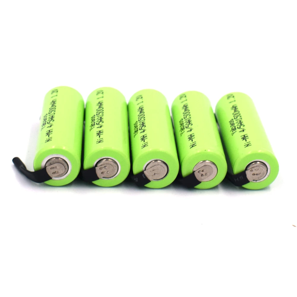 1.2V Rechargeable 4/5AA NiMH Battery 1500mAh Ni-MH 14430 Cell With Soldering Pin For  E-Toothbrush Drill Screwdriver Power Tools