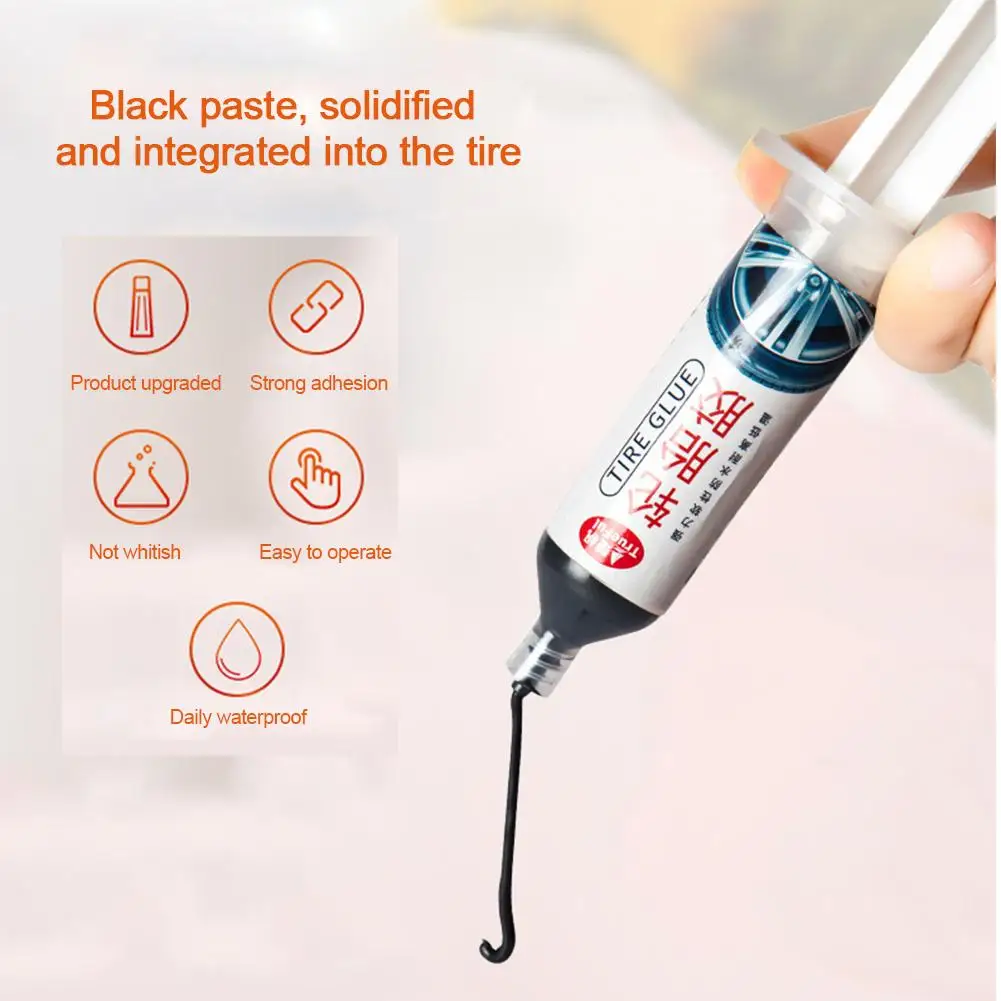 30ML Car Tire Rubber Repair Special Glue Motorcycle Tire Damage Repair Tire Crack Strong Black Plastic Tire Repair Glue