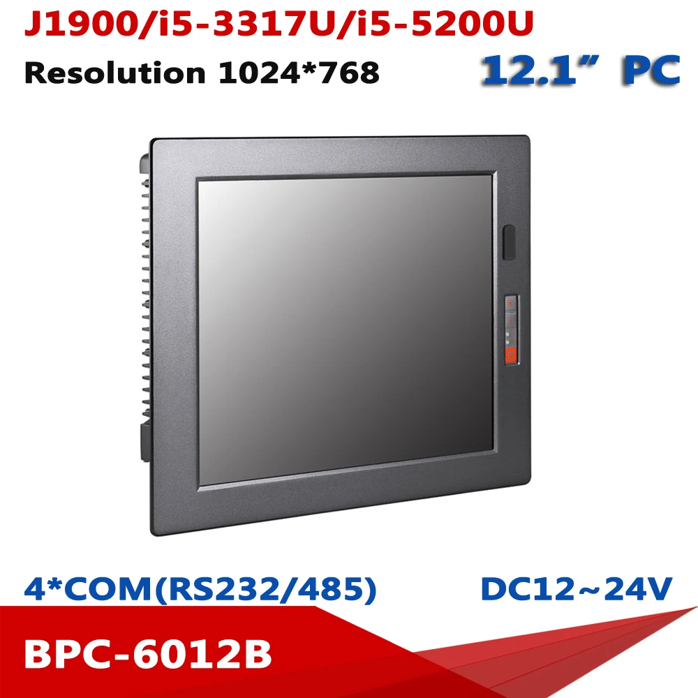 J1900 Quad Core 12.1” Industrial Fanless Panel PC With Touchscreen Resolution1024x768