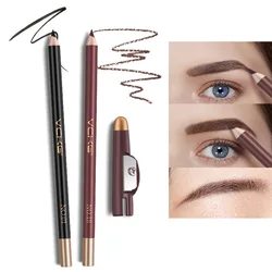 Eyebrow Pencil Cosmetic Eyeliner Enhancer Tint  Waterproof Long Lasting  Black Dark Coffee Eyebrow Pen with Sharpener Cosmetic