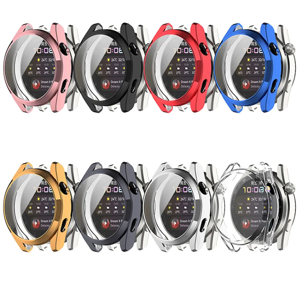 Housing Shell Cover TPU All-inclusive Electroplating Protective Case for Huawei Watch3 Pro Watch