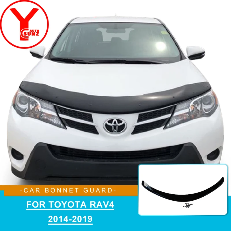 

Acrylic Car Styling Bonnet Guard For Toyota Rav4 2014 2015 2016 2017 2018 2019 Accessories Guard Bug Shield Hood Deflector