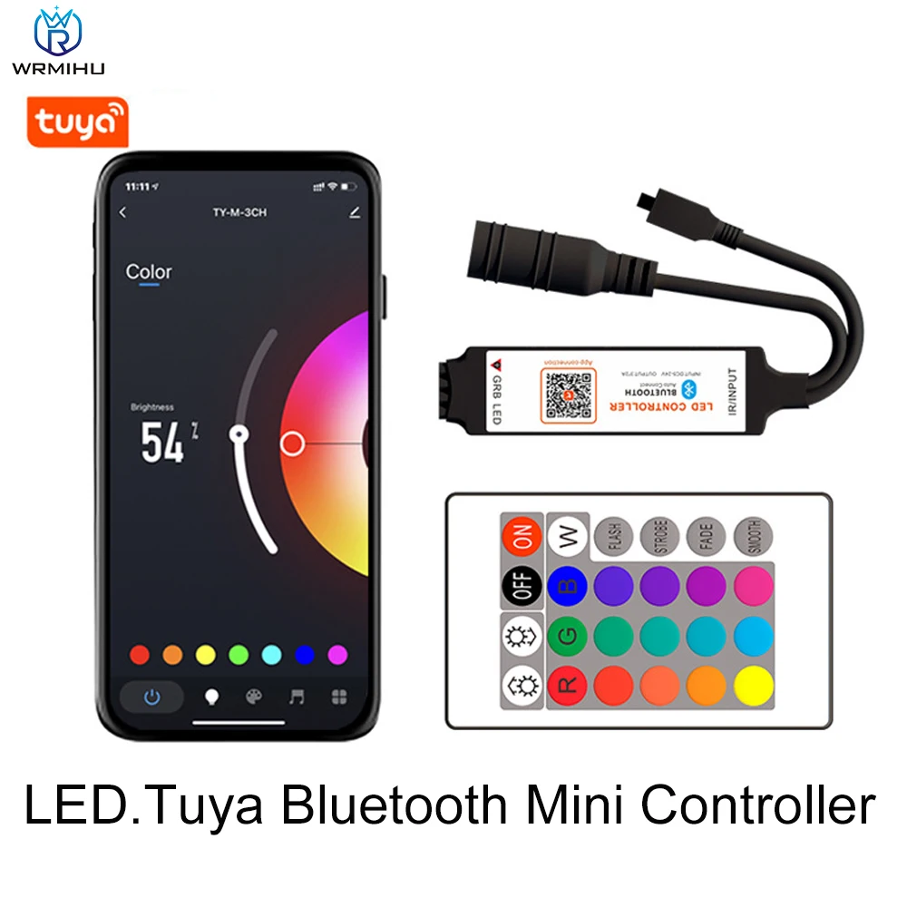 DC5-24V Tuya Bluetooth Compatibel Mini Controller 24-Key Ir Afstandsbediening Smart Telefoon App Controle Voor Rgb Light Bar