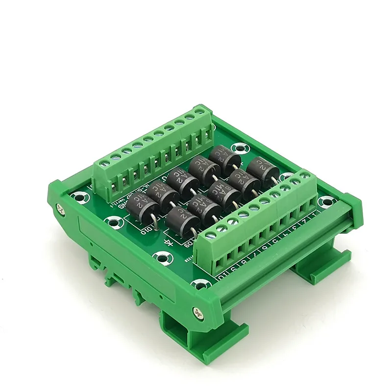 DIN rail mountable Diode Protection Terminal Block 6A2 6A/200V Diode Terminal Block.