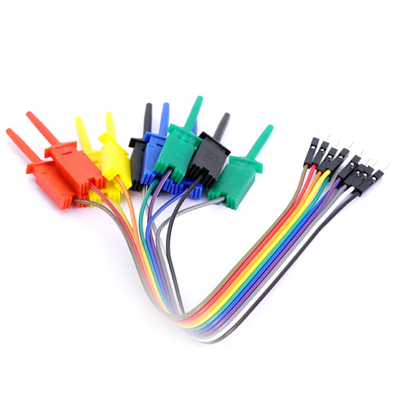 1set 25cm 10PIN Hook Clip Line Kit,High Efficiency, 5colors, Logic Analyzer Cable Gripper Probe Test